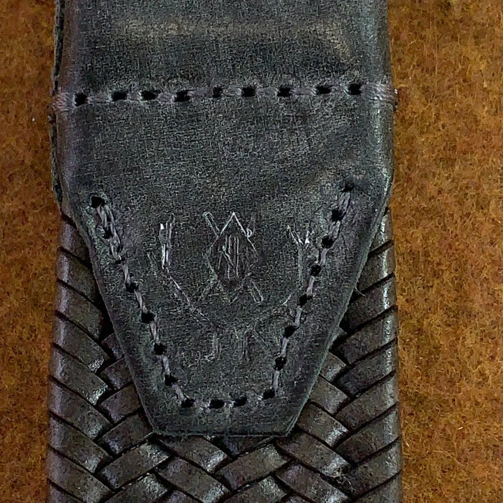 Martin Dingman Mens 40 Black Woven Braided Leather Dress Belt New